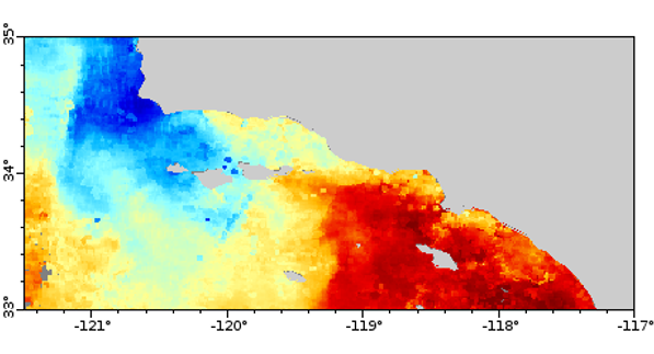 Santa Barbara to Los Angeles SST Map